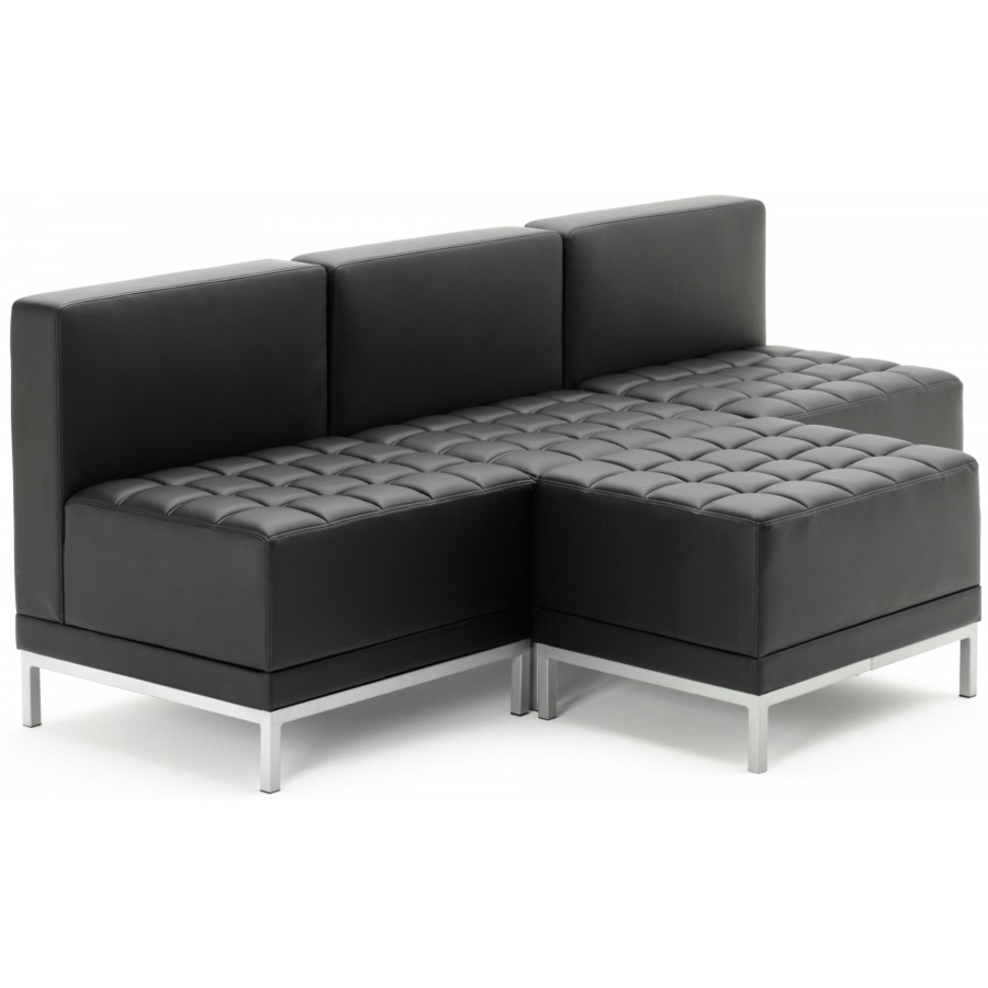 Infinity Modular Black Leather Sofa